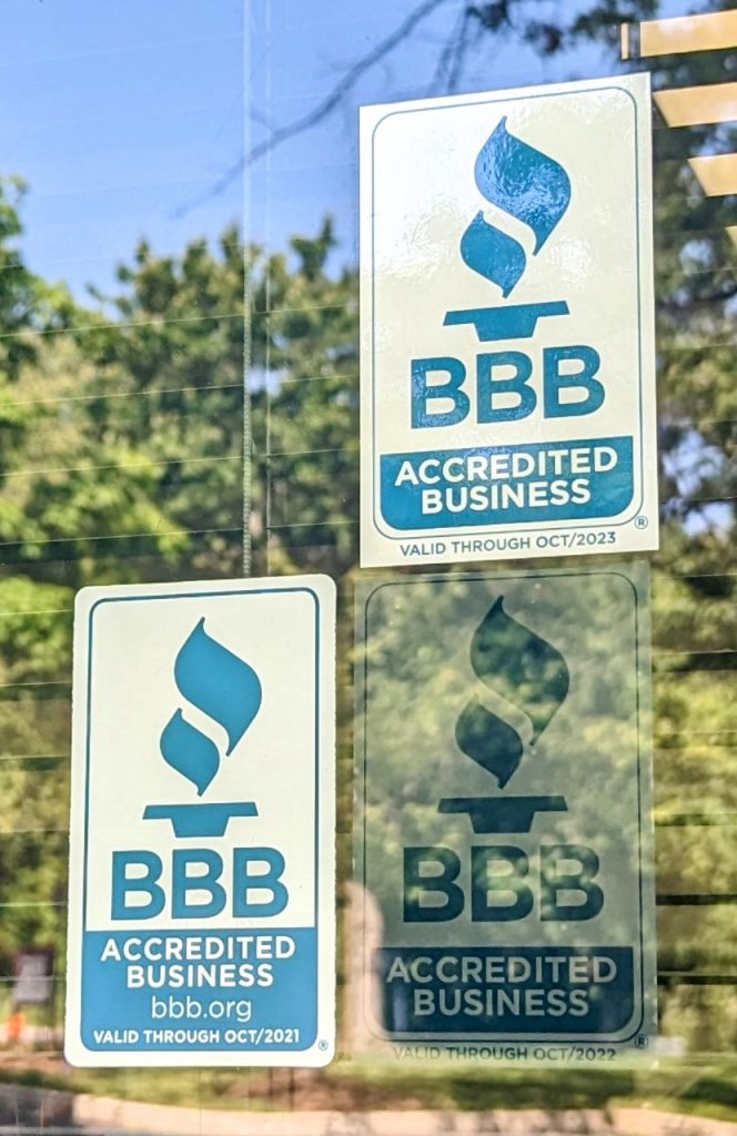 Better Business Bureau Accreditation Signs